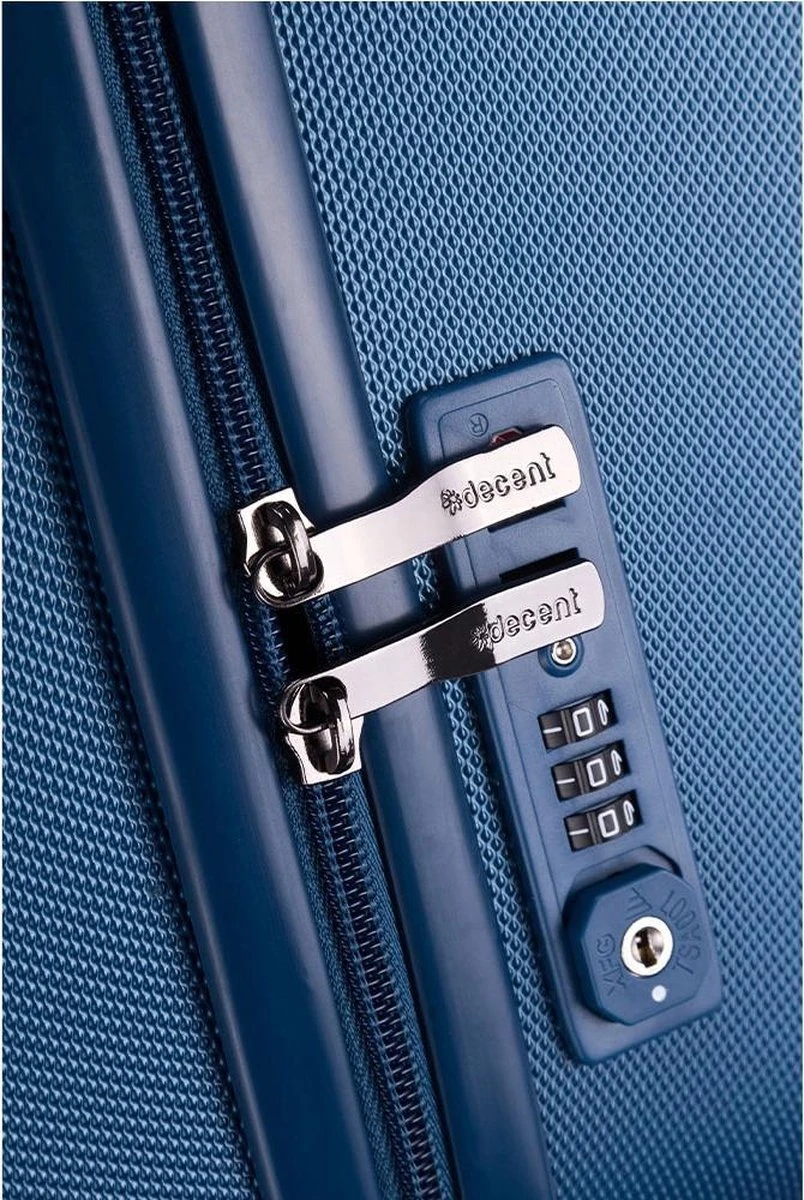 Decent Tranporto-One Handbagage Koffer - 55 Cm - TSA Slot - Dark Blue - Afbeelding 7