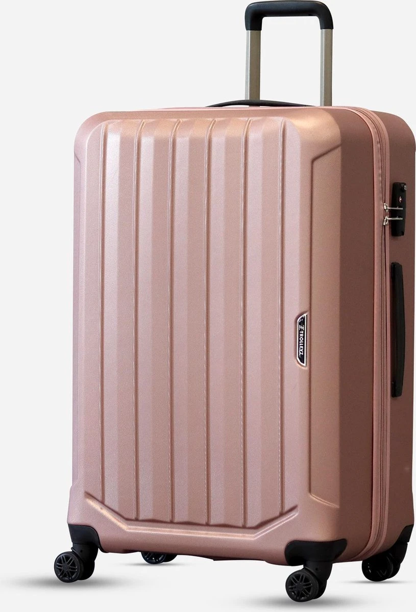 ©TROLLEYZ - Bali No.22 - Reiskoffer 78cm Met TSA Slot - Dubbele Wielen - 360° Spinners - 100% ABS - Reiskoffer In Cosmopolitan Pink - Afbeelding 9