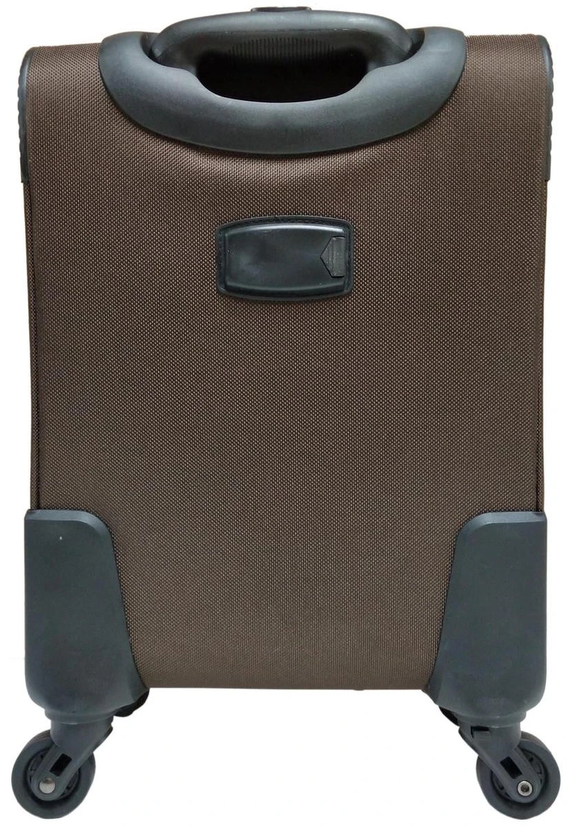 Stoffen Handbagage Koffer 51cm 4 Wielen Trolley - Bruin - Afbeelding 5