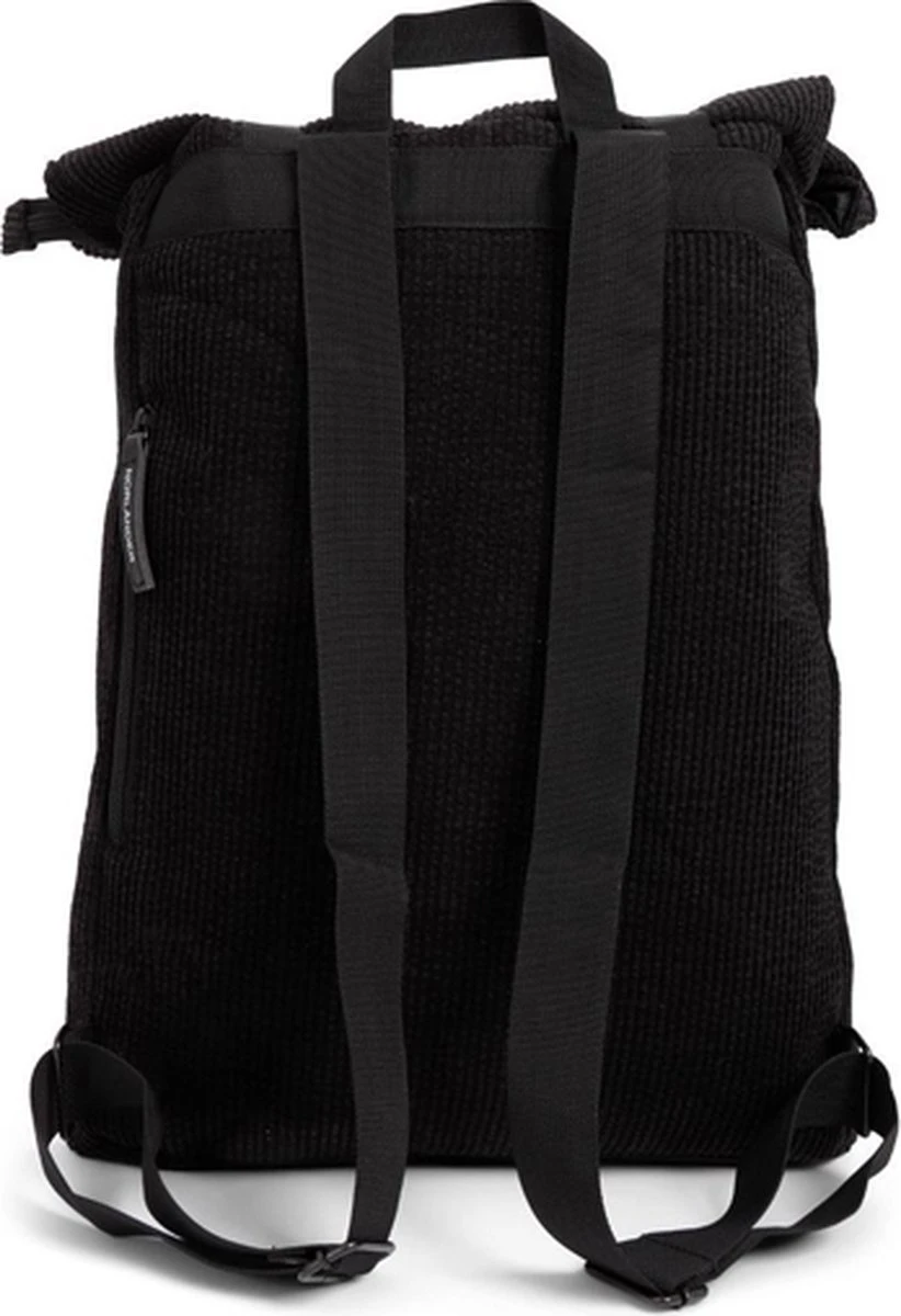 Norlander Vintage Ribbel Rugzak - Zwart - Corduroy - 28 Liter - Afbeelding 4