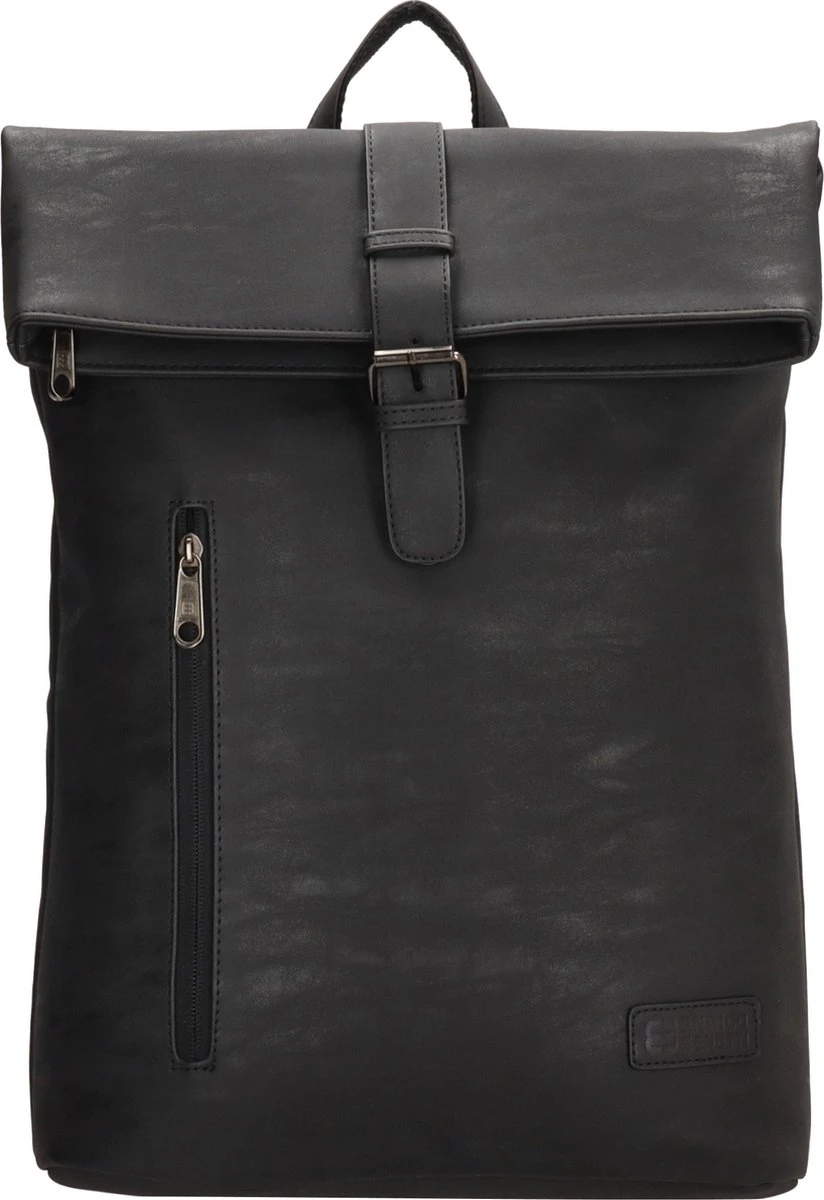 Enrico Benetti Rotterdam 66598 Laptop Rugzak / Businesstas Rolltop Rugzak 15" Laptopvak - Zwart