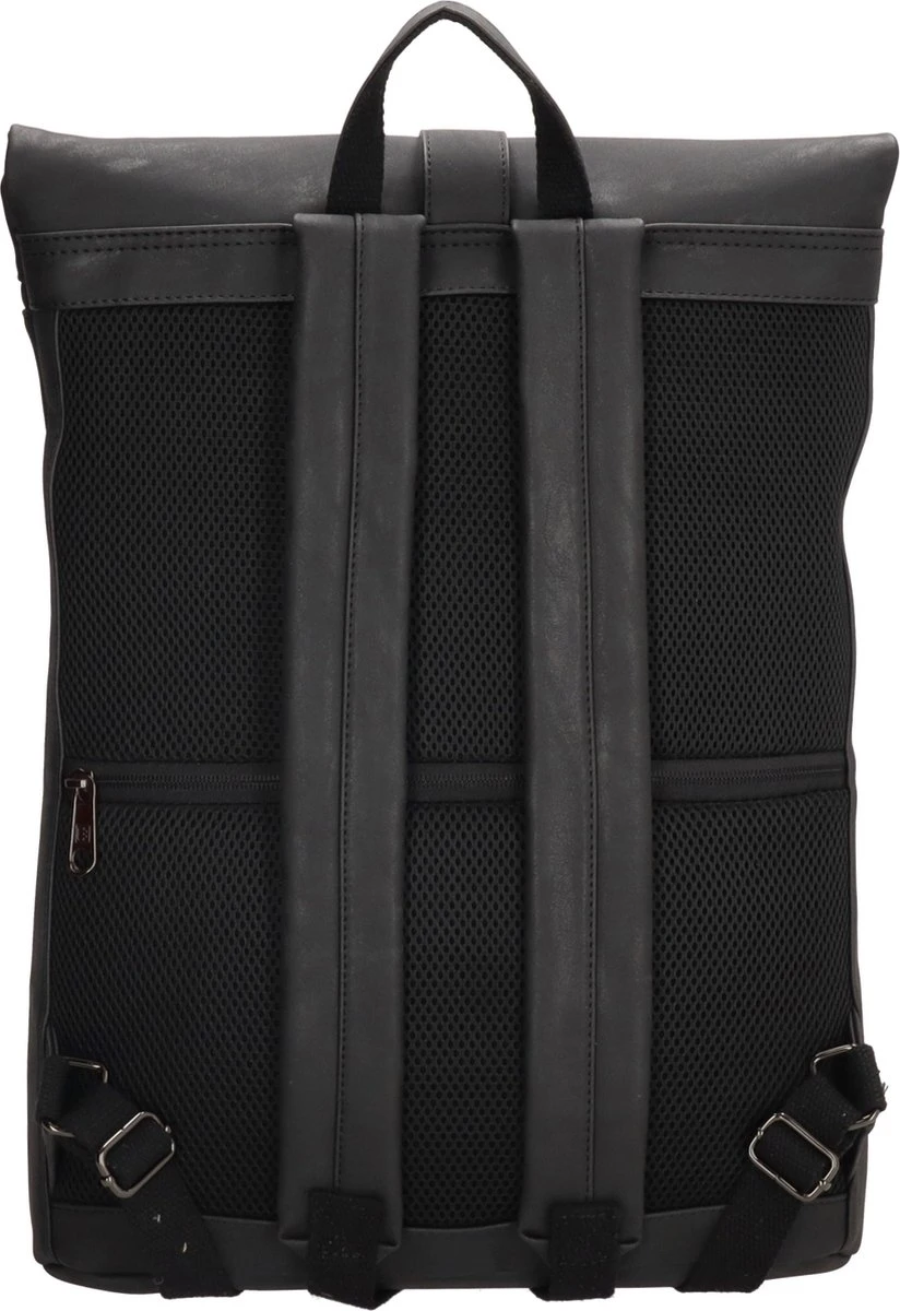 Enrico Benetti Rotterdam 66598 Laptop Rugzak / Businesstas Rolltop Rugzak 15" Laptopvak - Zwart - Afbeelding 3