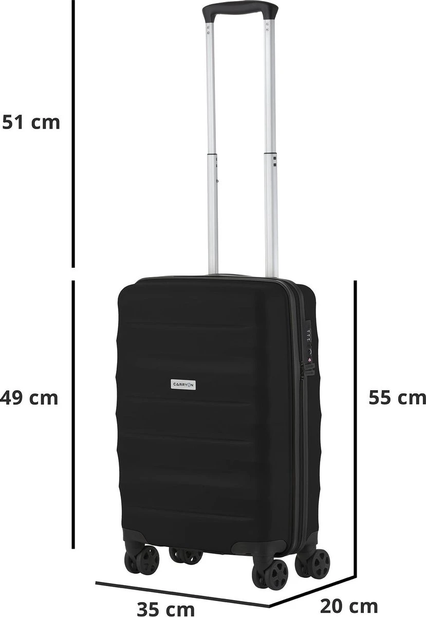 CarryOn Porter ® Handbagagekoffer - 55cm Handbagage Met TSA-slot - OKOBAN Registratie - Zwart - Afbeelding 6