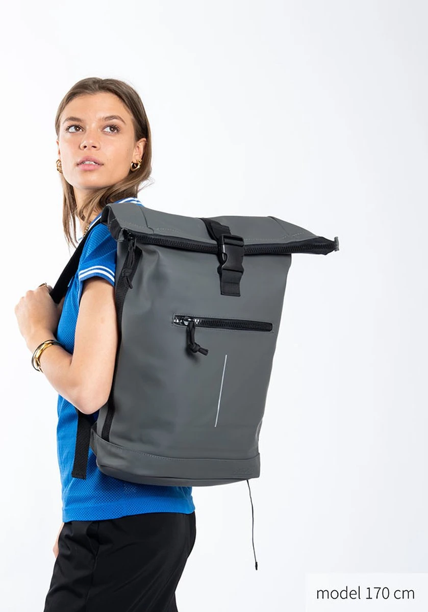 New Rebels® Mart - Rugtas - Grijs - Waterbestendig - Roll-top - 15.6151413121087 - 35x10x46cm - Rugzak / Backpack - Afbeelding 11