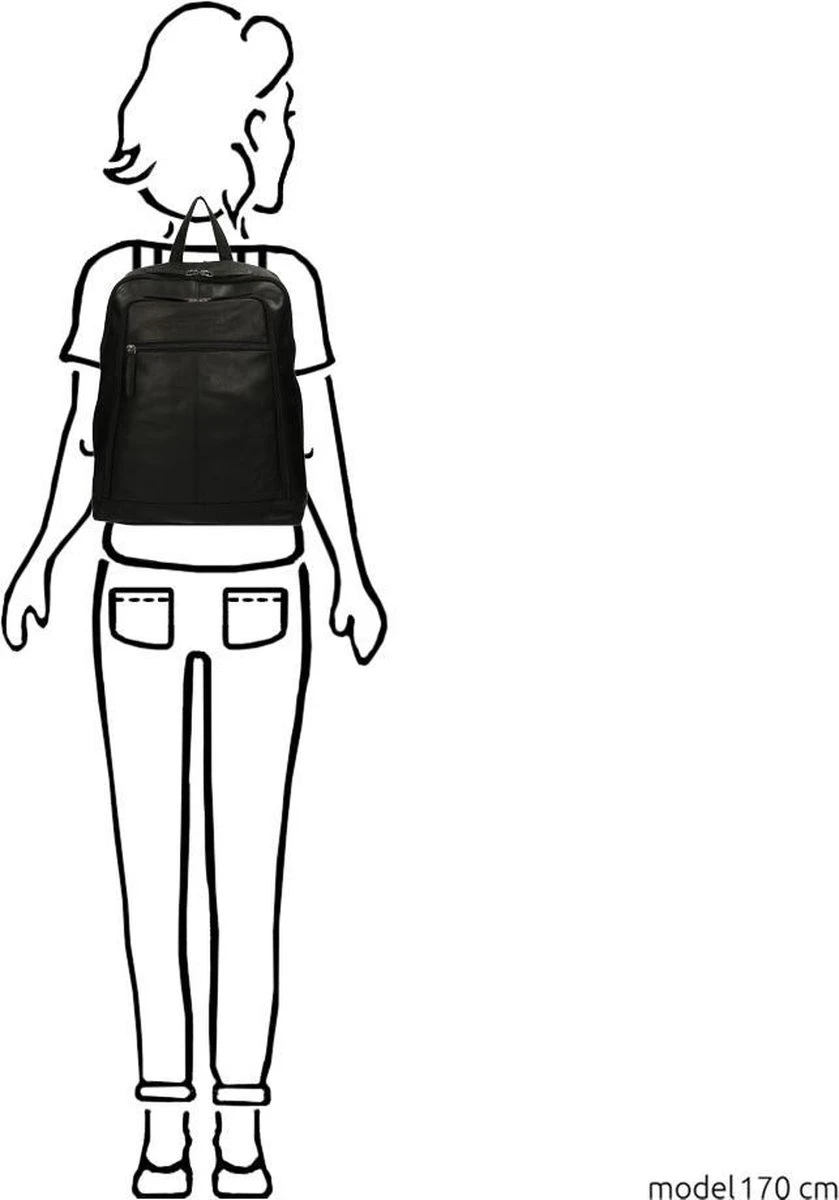 Chesterfield James Leren Laptop Rugzak - 14 Inch - Zwart - Afbeelding 16