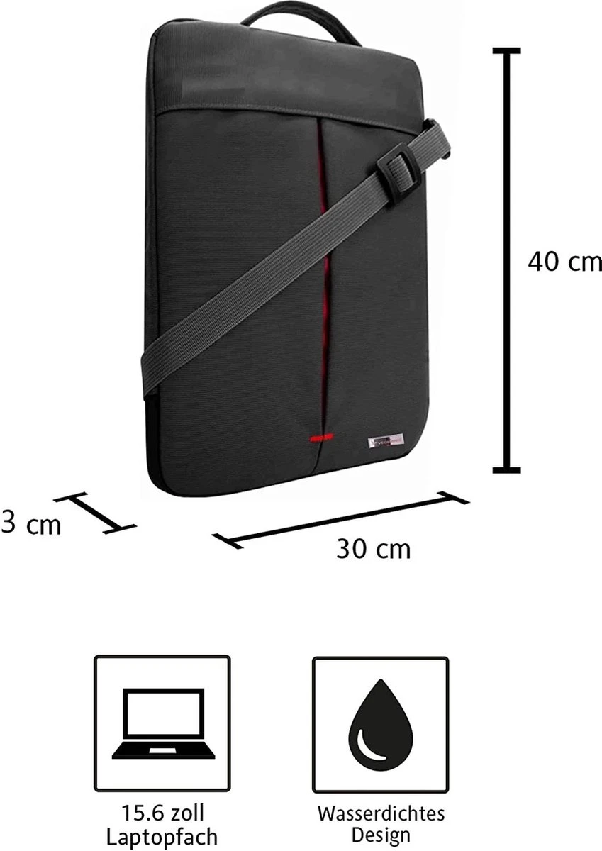 VEGMANN AV6453 Laptoptas 15,6-inch Notebooktas Laptopbeschermhoes Case PC-laptopbeschermtas Rood - Afbeelding 6