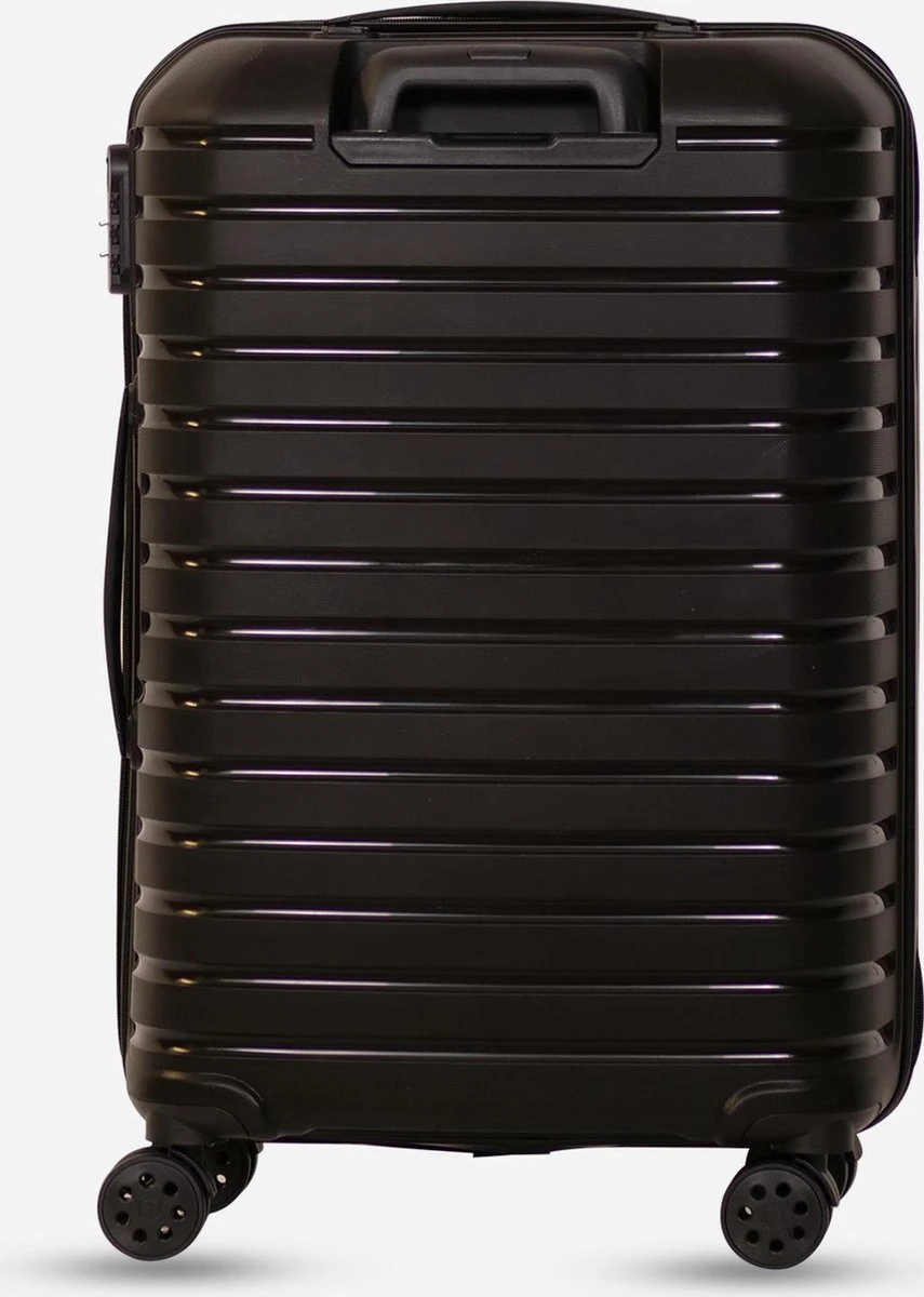 ©TROLLEYZ - Berlin No.11 - Reiskoffer 69cm Met Cijferslot - Dubbele Wielen - 360° Spinners - 100% Polypropyleen- Reiskoffer In Night Black - Afbeelding 3