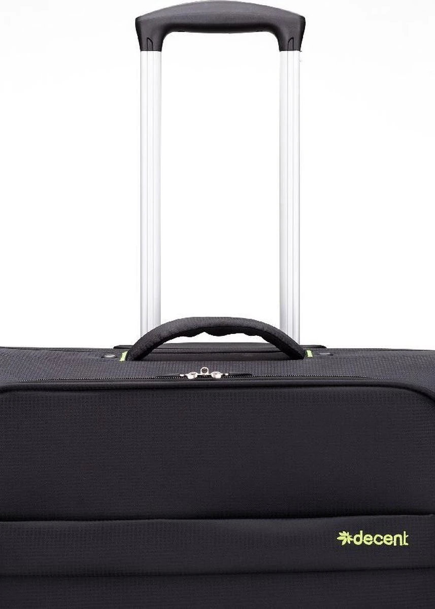 Decent Handbagage Koffer / Trolley / Reiskoffer - 50 Cm - 35 Liter - Polyester - Super-Light - Zwart - Afbeelding 6