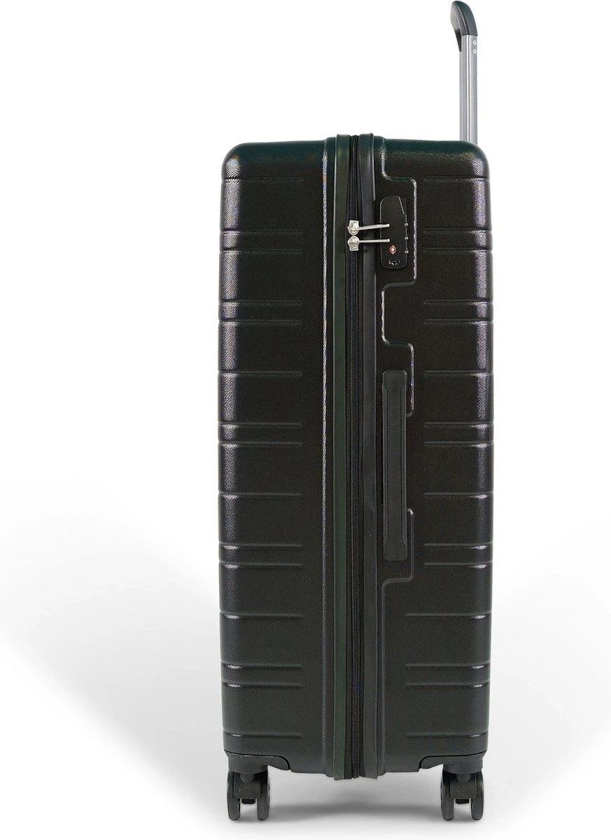 ©TROLLEYZ - Amsterdam No.9 - Reiskoffer 78cm Met TSA Slot - Dubbele Wielen - 360° Spinners - 100% ABS - Reiskoffer In Night Black - Afbeelding 2