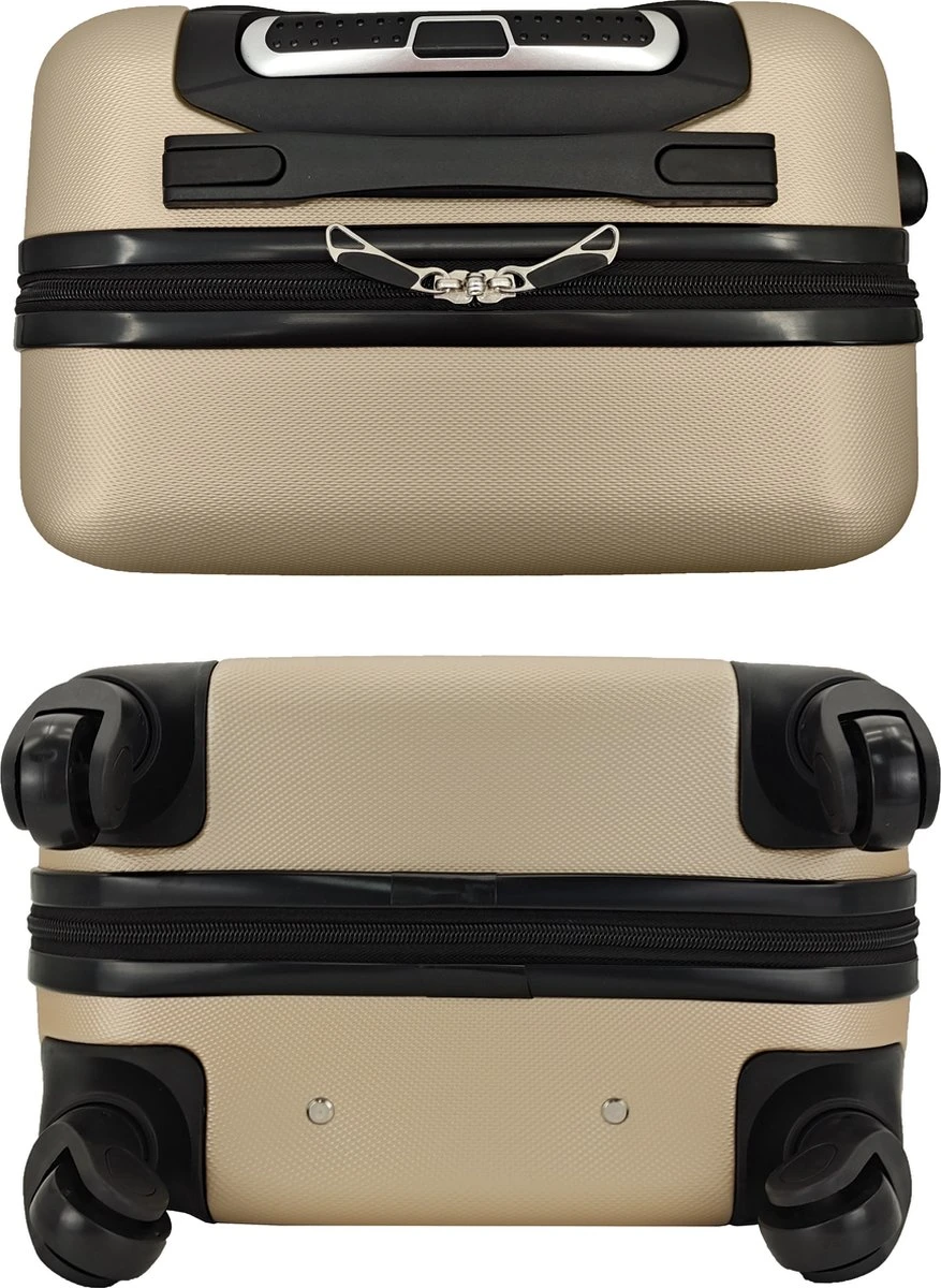 SB Travelbags Bagage Koffer 75cm 4 Wielen Trolley - Champagne - Afbeelding 3