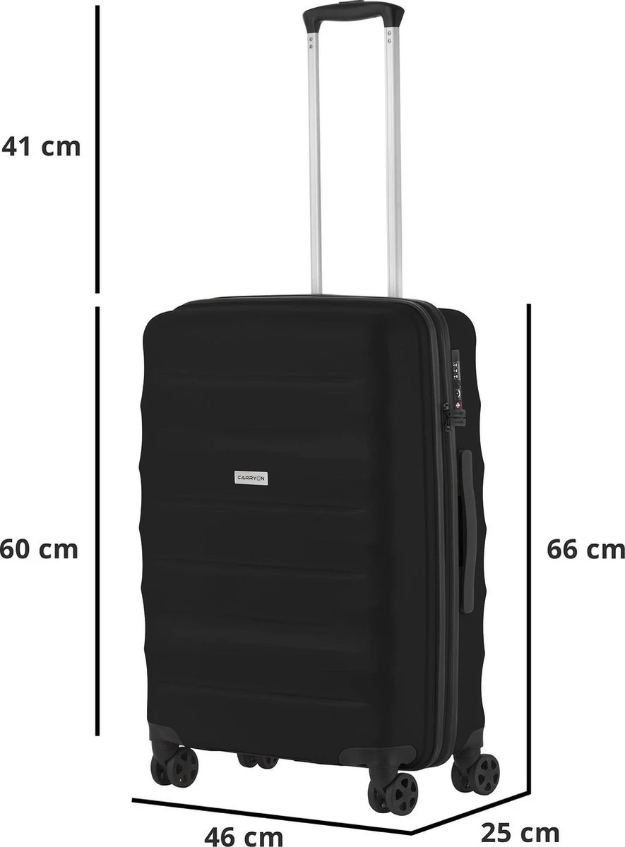 CarryOn Porter ® Reiskoffer - 66cm Trolley Met TSA-slot - OKOBAN Registratie - Zwart - Afbeelding 6