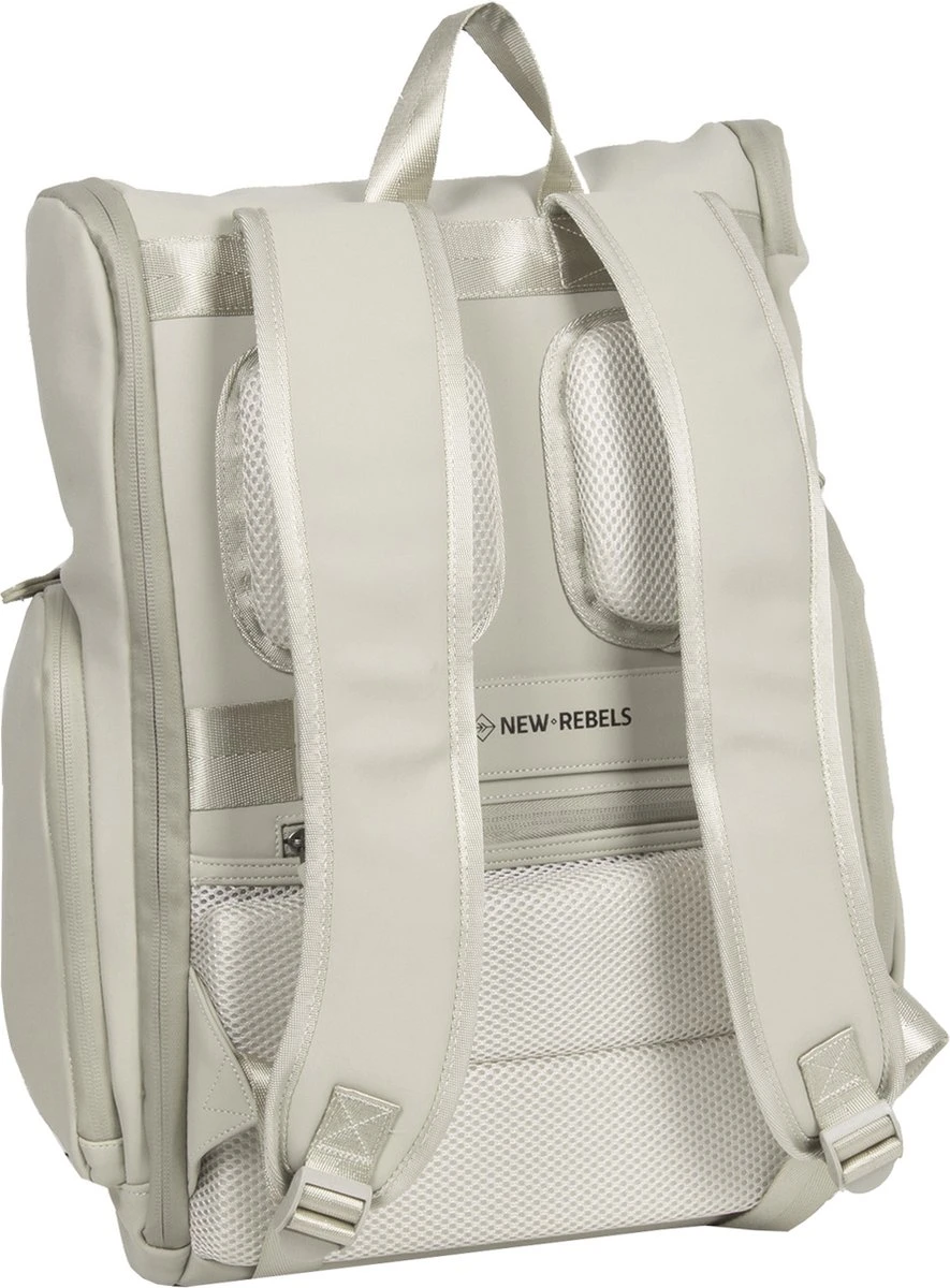New Rebels® William - Rugtas - Beige - Waterafstotend - 28x15x43cm - Rugzak / Backpack - Afbeelding 3