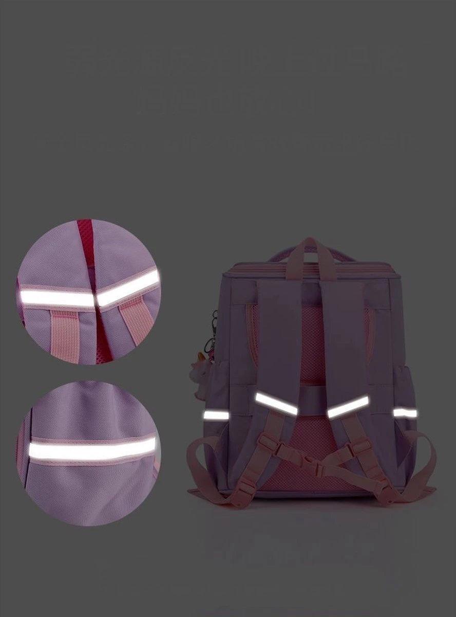 Kinder Rugzak - Rugtas Voor Meisjes - Kleuter - Peuter - Schooltas Basisschool - Eenhoorn Roze - Afbeelding 3