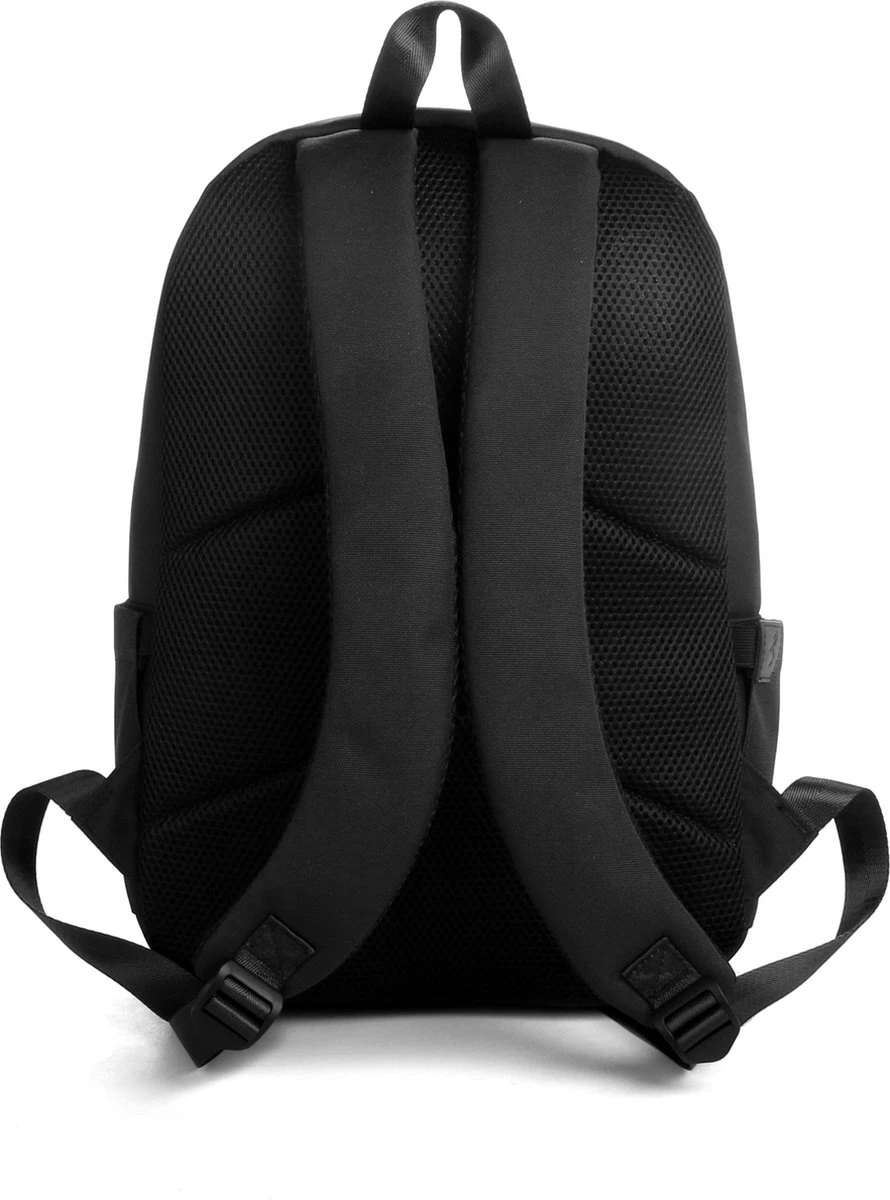 YLX Finch Rugzak. Zwart. Recyceld Rpet Materiaal. Gerecyclede Plastic Flessen - Eco Friendly. Volwassenen - Tieners - Middelbare Scholieren - Jongens - Meisjes. 14" Laptop Sleeve. Backpack - Schooltas - Rugzak - Afbeelding 3