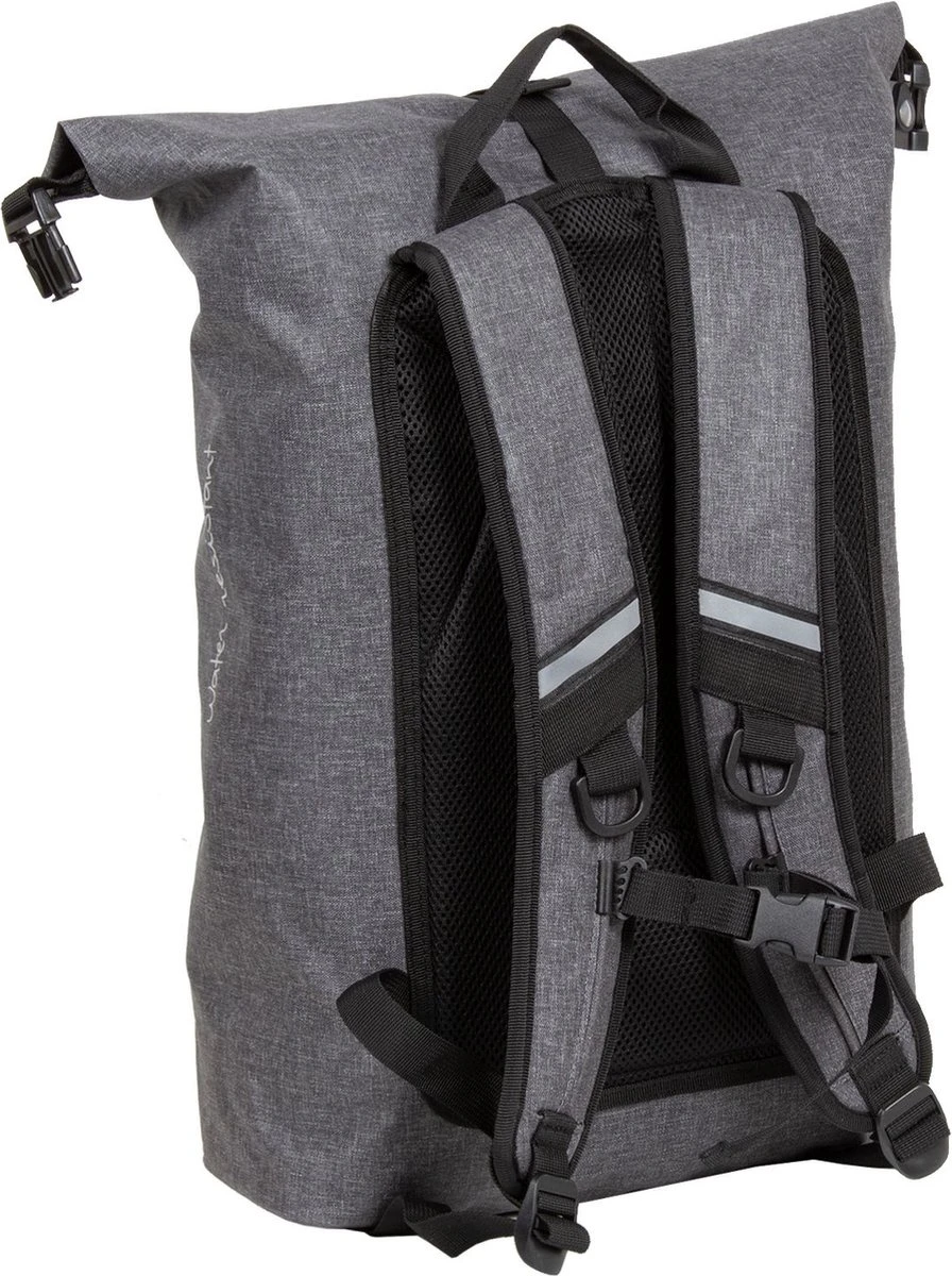 New Rebels® Vepo - Rugtas - Grijs/Rood - Waterbestendig - 15.6151413121087 - 33x15x65cm - Rugzak / Backpack - Afbeelding 3