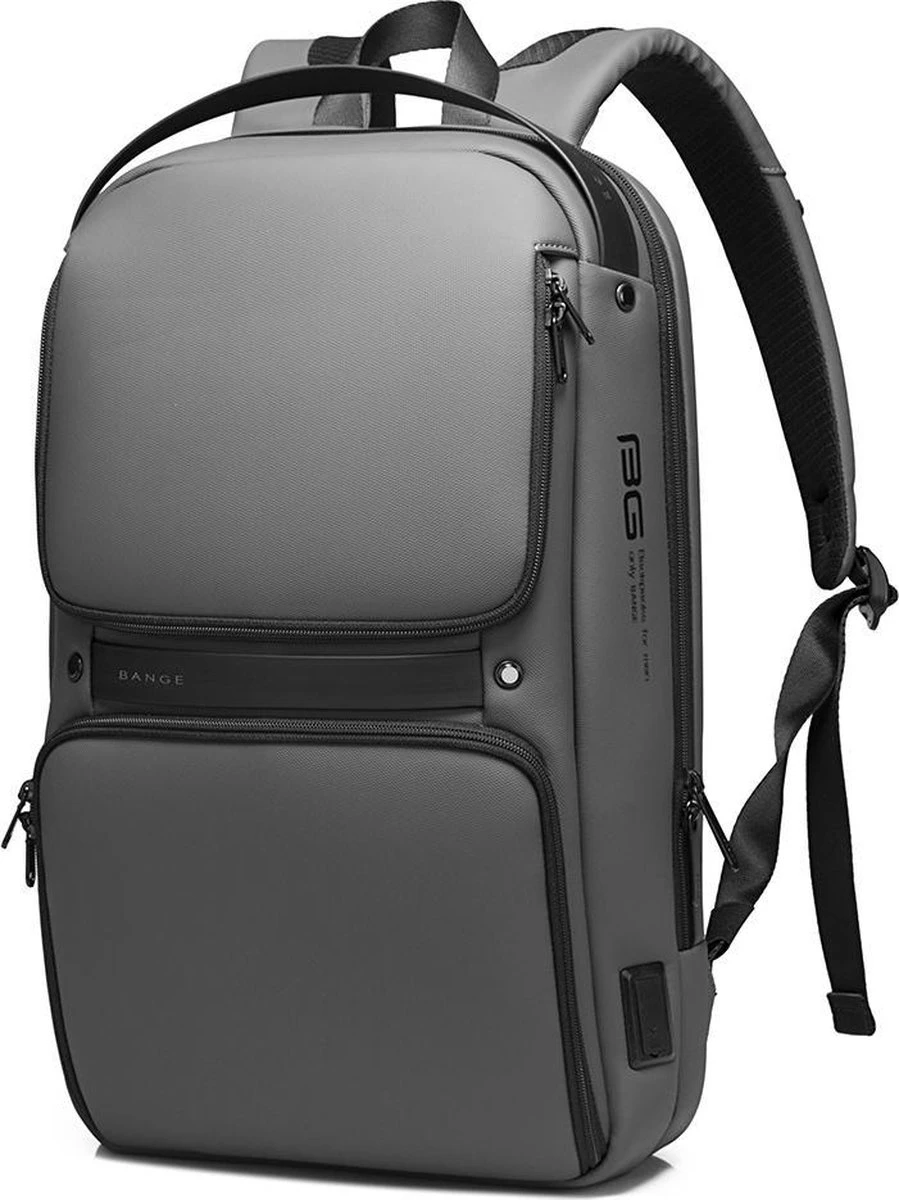 Bange Rugtas - 15,6 Inch - Laptop Rugzak - USB-aansluiting - Waterafstotend - Zwart - Incl. Smart Thermosfles - Afbeelding 2