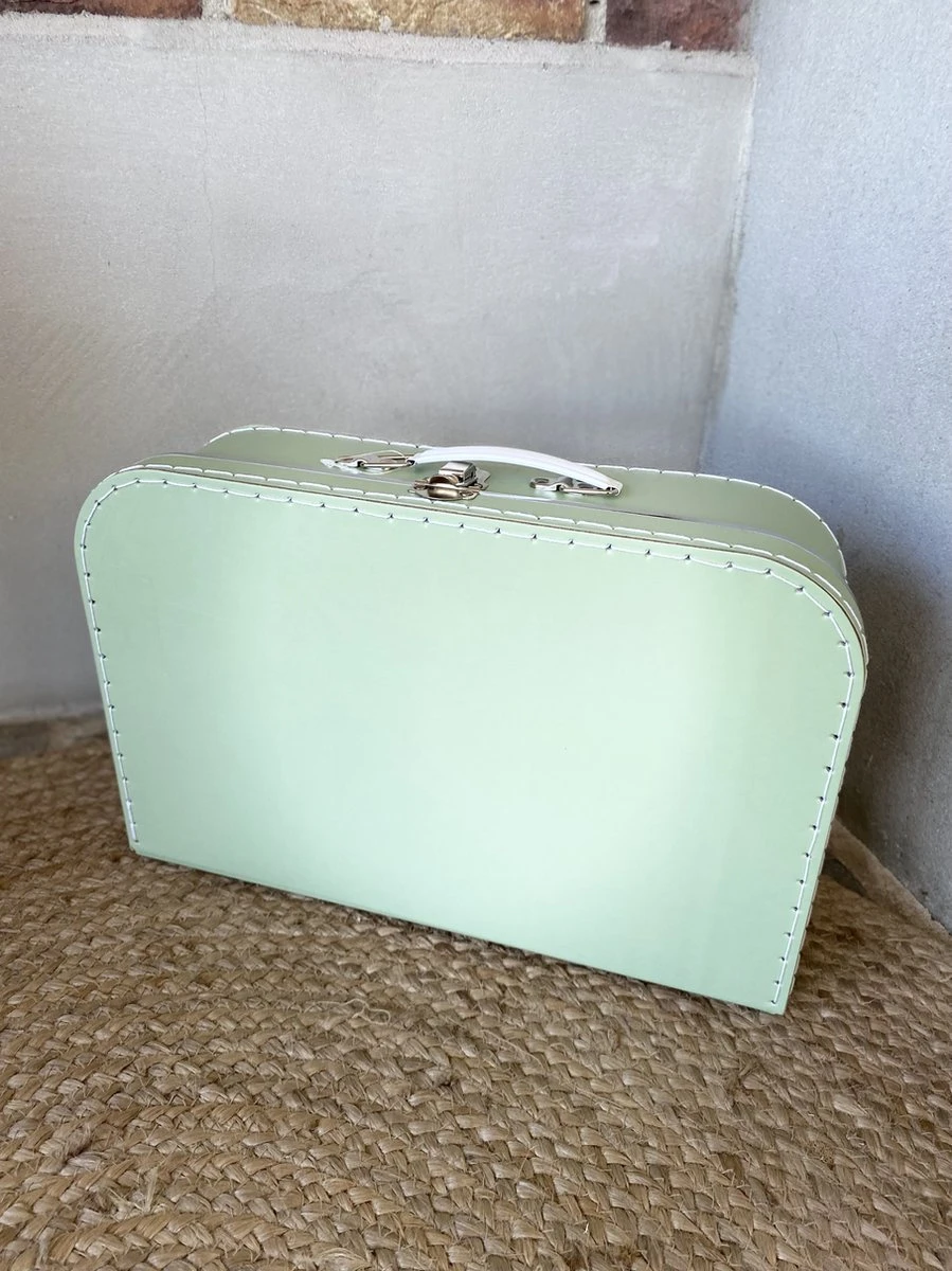 Merkloos Koffertje Karton Groen Maat L Met Eigen Opdruk - Met Naam - Afbeelding 2