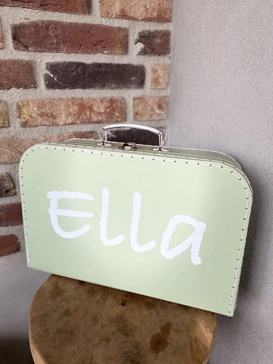 Merkloos Koffertje Karton Groen Maat L Met Eigen Opdruk - Met Naam - Afbeelding 5