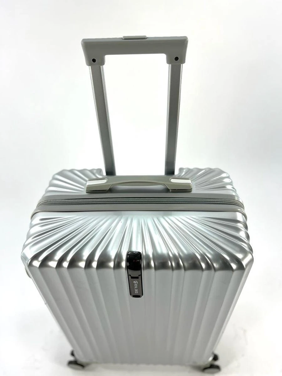 AATravel S Reiskoffer - Trolley ABS - Handbagage - Met Dubbele Wielen - 53 Cm - 37 Liter - Zilver - Afbeelding 3