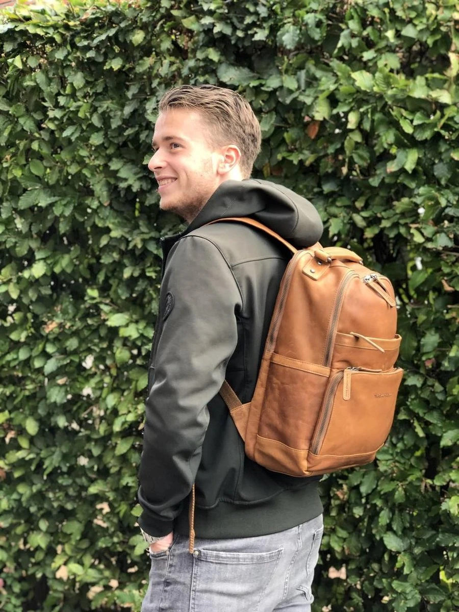 Chesterfield Bags Leren Laptop Rugzak Austin Bruin - Afbeelding 8