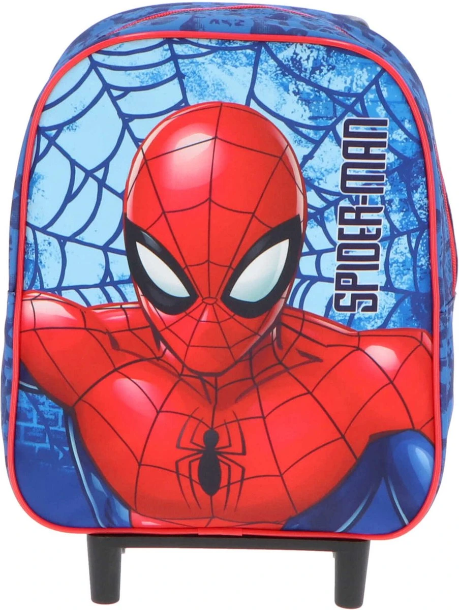 Spider-Man Spiderman Handbagage Reiskoffer/trolley - Blauw/rood - 28 Cm - Voor Kinderen - Afbeelding 4