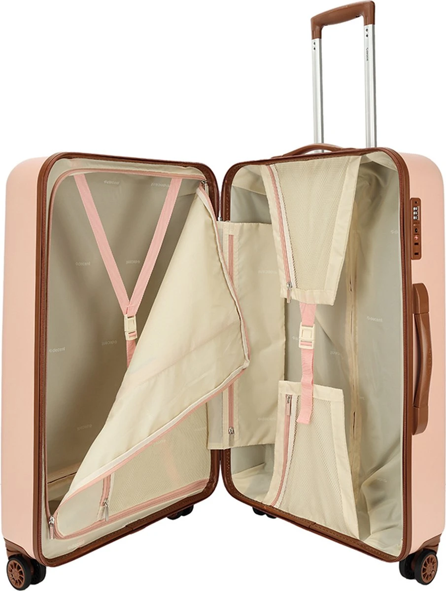 Decent Retro Koffer Groot 76 Cm Pink - Afbeelding 4