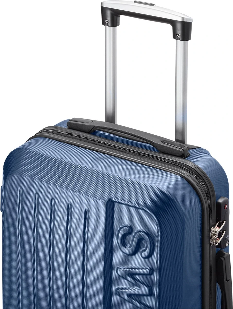 Swiss - Lausanne - Handbagage Koffer - 4 Wielen - TSA-Cijferslot - Blauw - Afbeelding 3