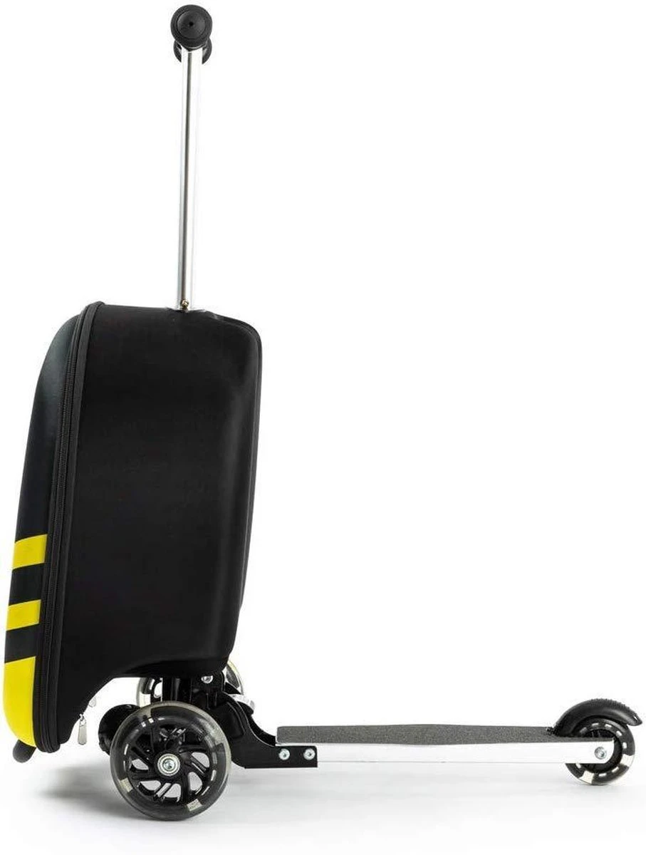 Rolkoffer Trolley Voor Kinderen | Geel | Trolley | Tas Kind | Bagagekoffer | Step Jongen | Vliegtuig Nekkussen | Step Met 3 Wielen | FDBW | Koffer Handbagage - 50 Kilo - Bouncy Box 40x20x25 Cm + Nekkussen Vliegtuig - Afbeelding 5