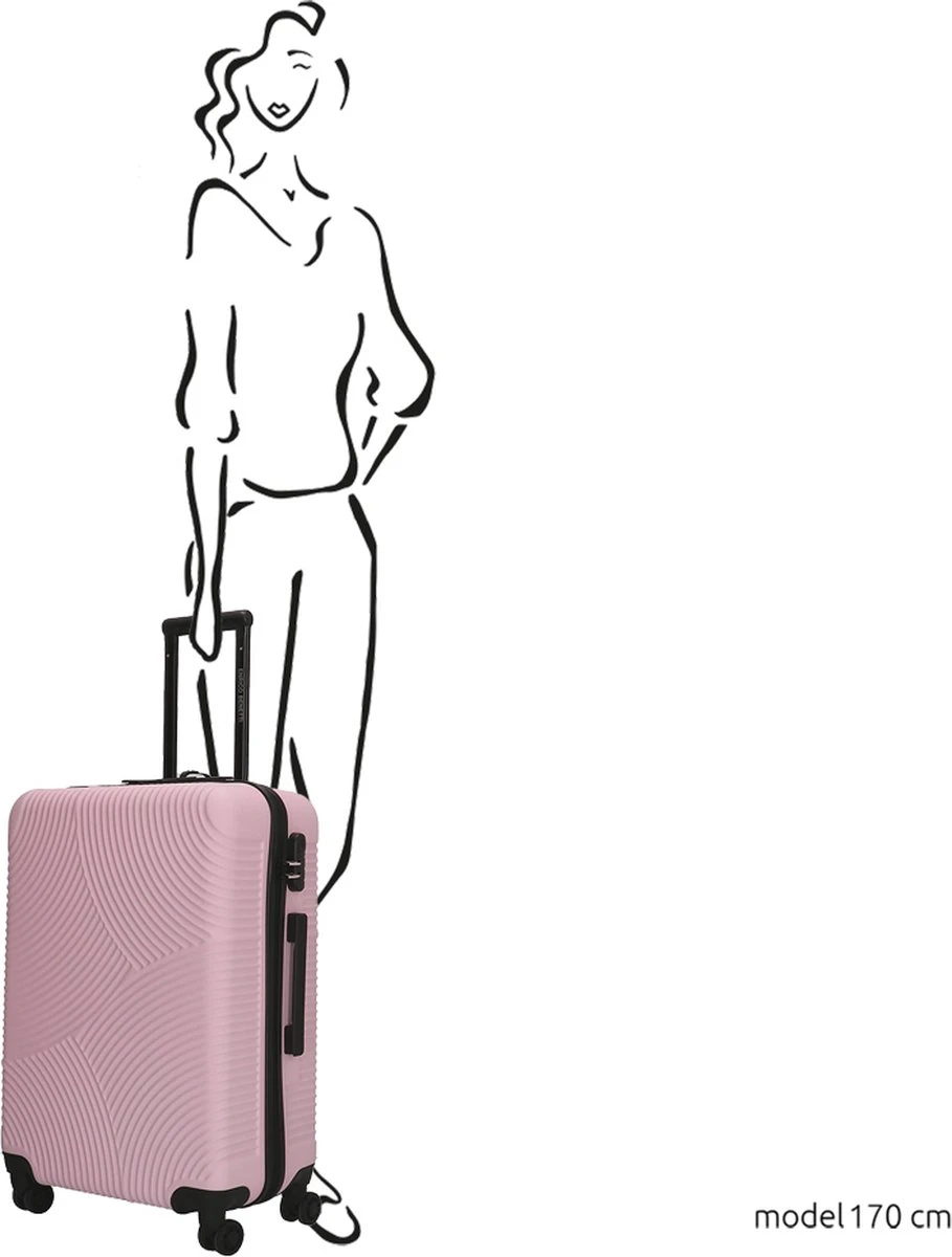 Enrico Benetti Koffer / Trolley / Reiskoffer - 65 X 41 X 25 Cm - 68 Liter - ABS - Maat M - Louisville - Roze - Afbeelding 2