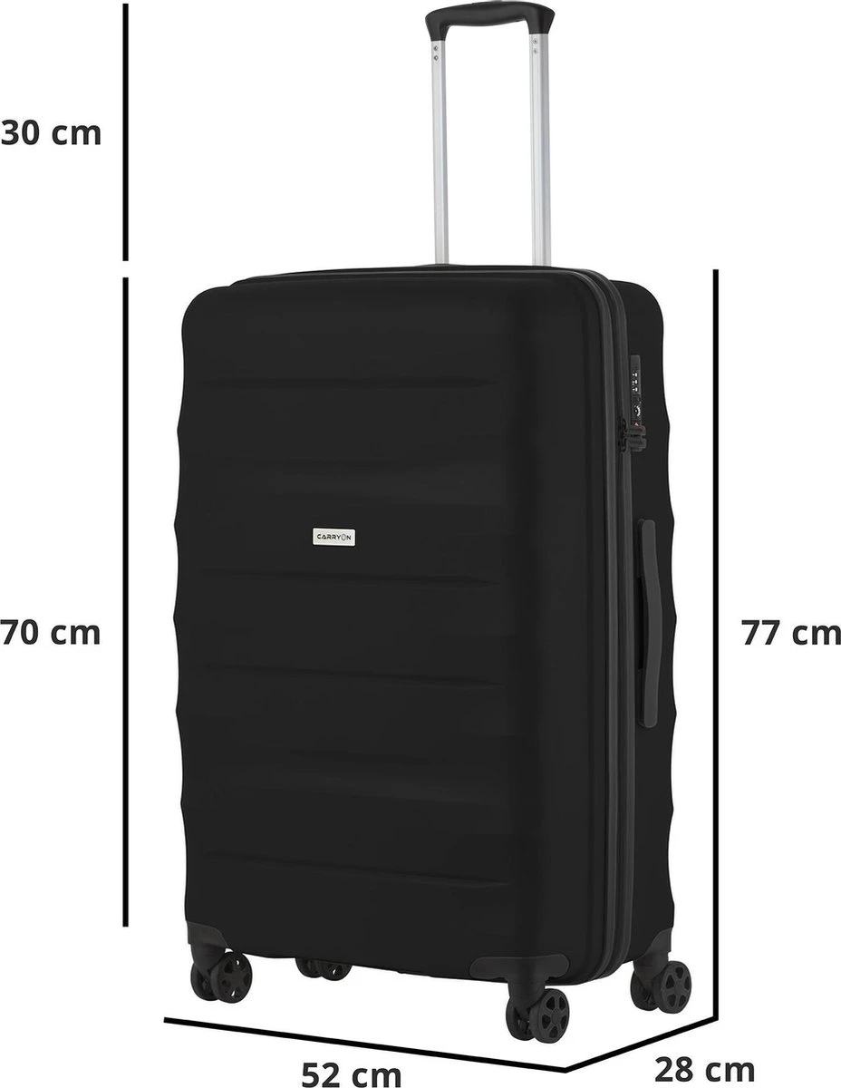 CarryOn Porter ® Reiskoffer - 77cm Trolley Met TSA-slot - 100 Ltr - OKOBAN Registratie - Zwart - Afbeelding 7
