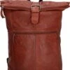 Old West Paint Rock Leren Rolltop Rugtas 13,3 Inch - Cognac