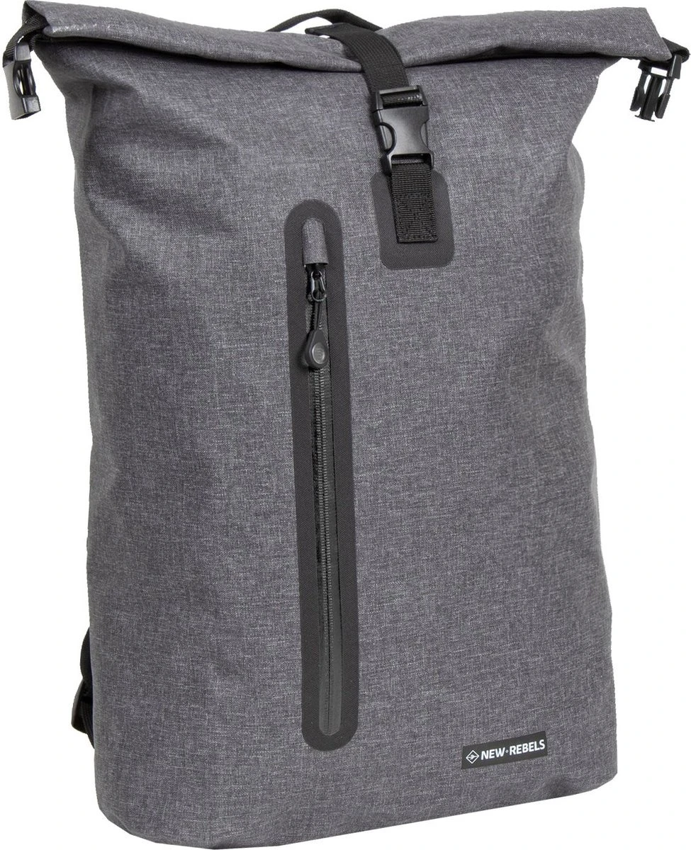 New Rebels® Vepo - Rugtas - Grijs/Rood - Waterbestendig - 15.6151413121087 - 33x15x65cm - Rugzak / Backpack