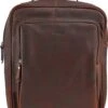 Landley Leren 13 Inch Laptop Rugtas - Unisex Rugzak - 13.3" - Dames En Heren - Leer - Cognac Bruin