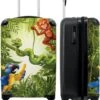 NoBoringSuitcases.com® Koffer - Jungle - Dieren - Groen - Kinderen - Past Binnen 55x40x20 Cm En 55x35x25 Cm - Handbagage - Trolley - Fotokoffer - Cabin Size - Print