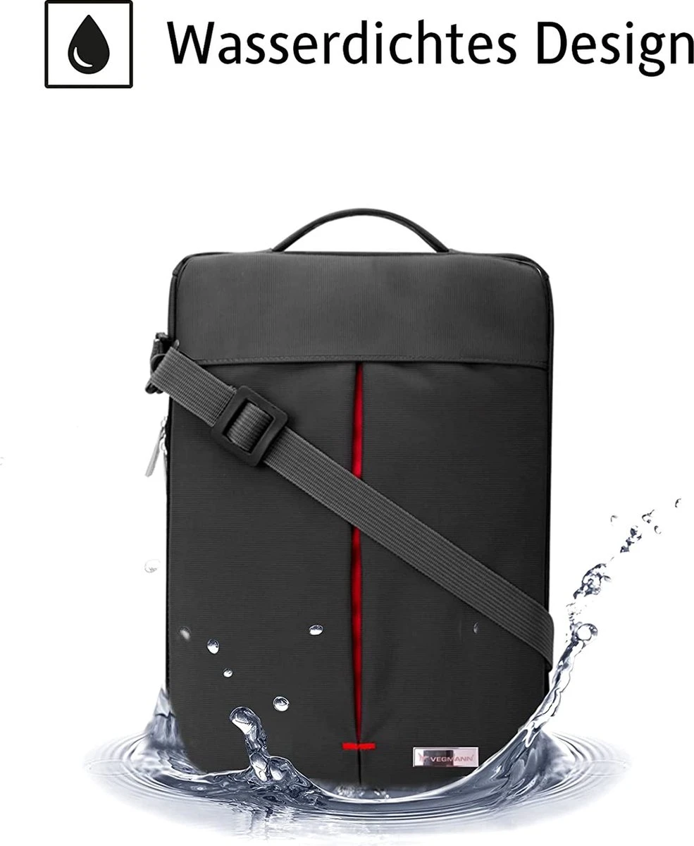 VEGMANN AV6453 Laptoptas 15,6-inch Notebooktas Laptopbeschermhoes Case PC-laptopbeschermtas Rood - Afbeelding 3