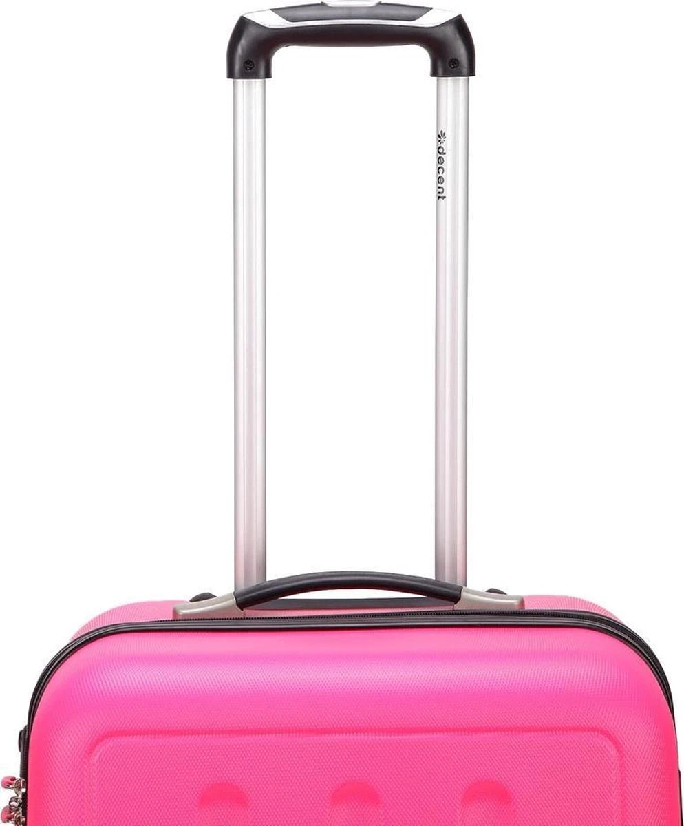 Decent Handbagage Koffer / Trolley / Reiskoffer - 50 Cm - 32 Liter - ABS - Neon-Fix - Roze - Afbeelding 6