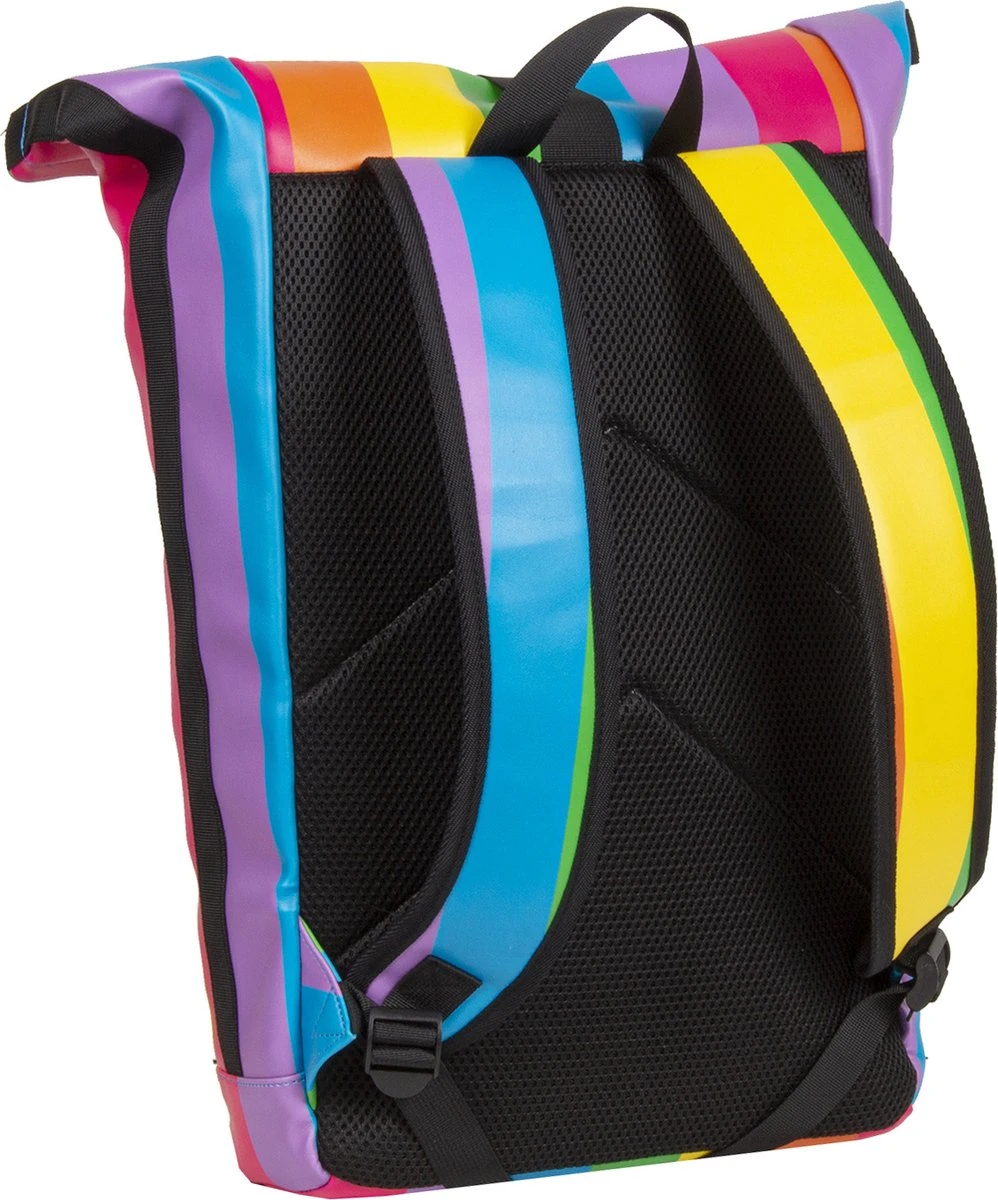 New Rebels® Mart - Rugtas - Regenboog - Waterbestendig - Roll-top - 151413121087.9 - 35x10x46cm - Rugzak / Backpack - Afbeelding 3